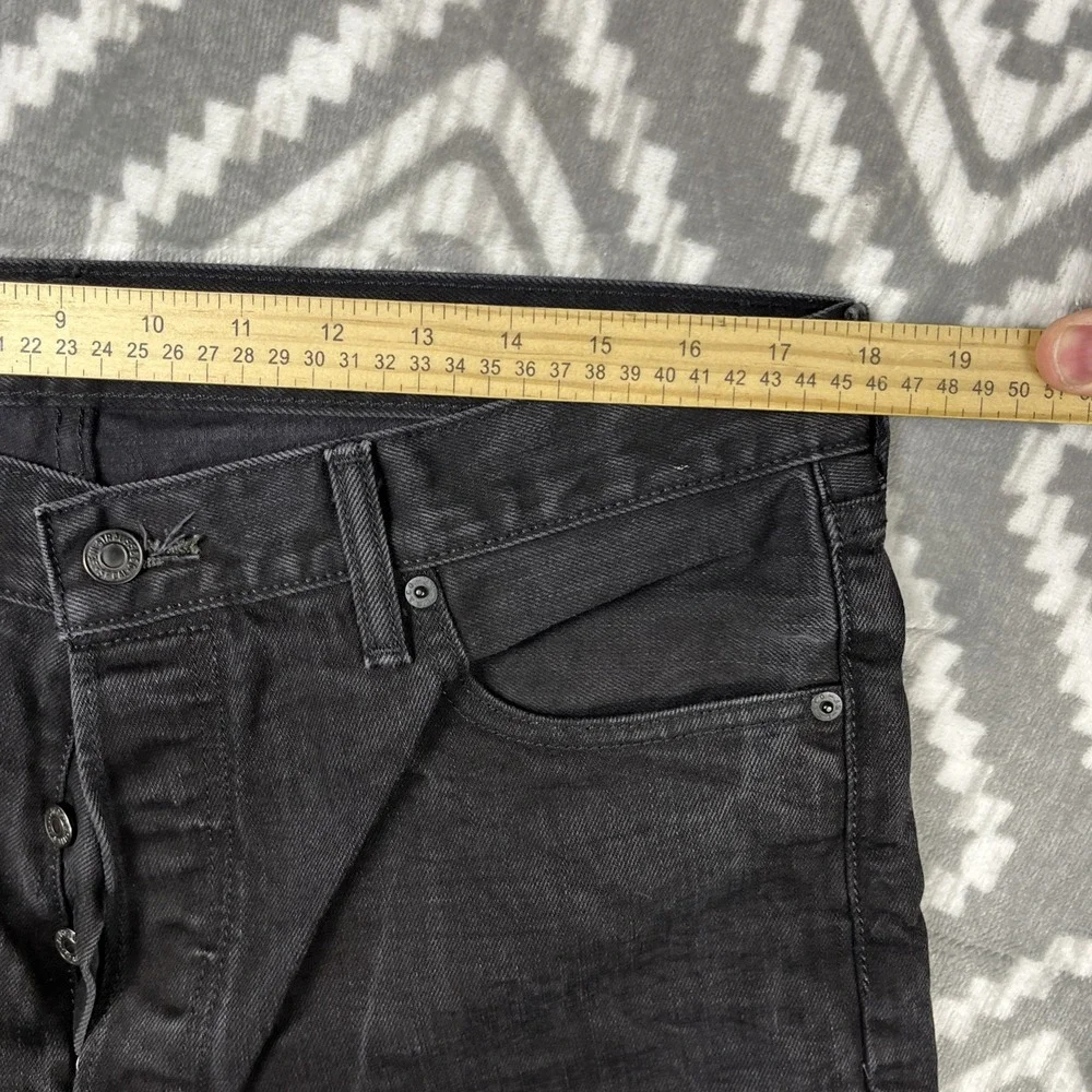 Levis 501 Jeans Men‎ 36x32 Black Straight Leg Rocker Denim Grunge Distressed
